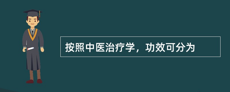 按照中医治疗学，功效可分为