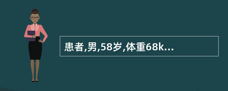 患者,男,58岁,体重68kg,高血压病史5年。5天前出现咳嗽.咳痰，伴发热,入院查体BP：120/80mmHg,T38.9℃。化验结果:白细胞计数14.6×109L,中性粒细胞百分比86%。胸片示: