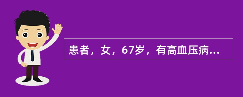 患者，女，67岁，有高血压病史，右手抖动，行走缓慢4年，诊断为帕金森病。服用复方左旋多巴治疗，症状一度好转又反复加重，随后采用加大复方左旋多巴剂量，并加用苯海索。患者同时服用氨氯地平、卡托普利等药物控