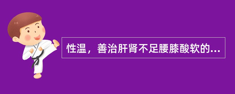 性温，善治肝肾不足腰膝酸软的是（　　）。