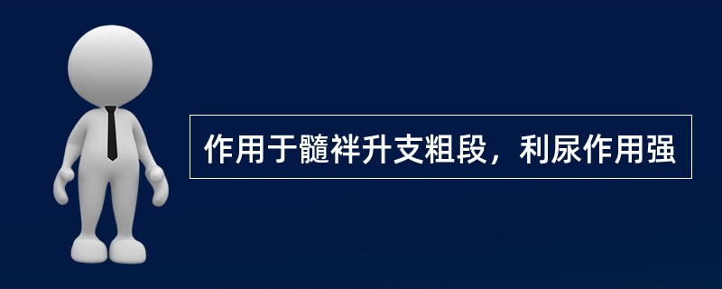 作用于髓袢升支粗段，利尿作用强