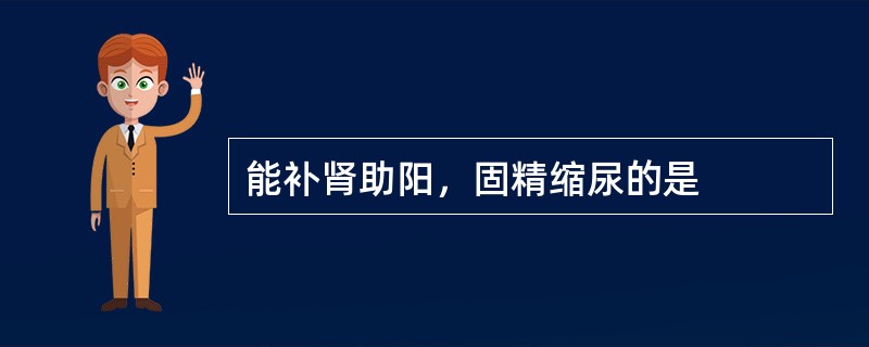 能补肾助阳，固精缩尿的是