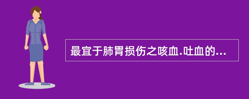 最宜于肺胃损伤之咳血.吐血的药物是