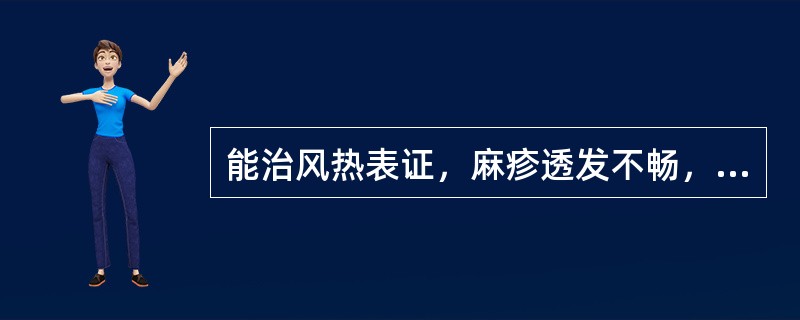 能治风热表证，麻疹透发不畅，吐血的药物是