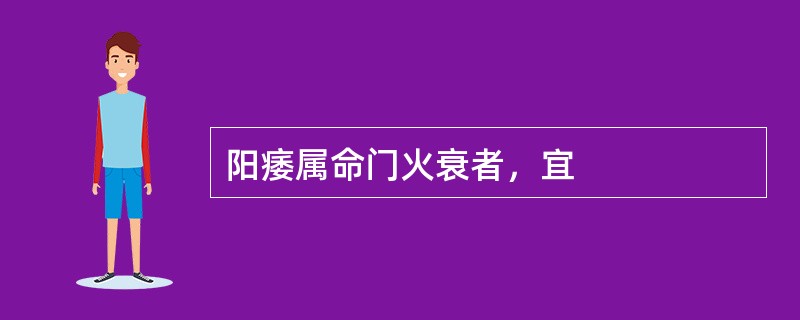 阳痿属命门火衰者，宜