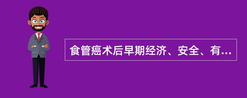 食管癌术后早期经济、安全、有效的营养支持途径是（　　）。