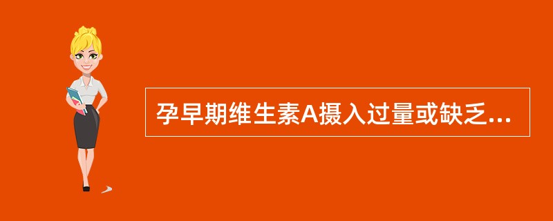 孕早期维生素A摄入过量或缺乏均可导致（　　）。