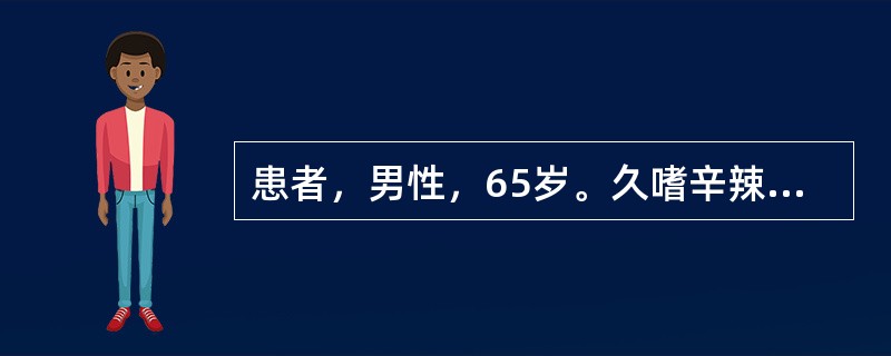 患者，男性，65岁。久嗜辛辣之品，大便下血，色鲜红，便下不爽，伴有腹痛，肛门灼热，口苦，舌红，苔黄厚腻，脉滑数。该病例中医辨证为（　　）。