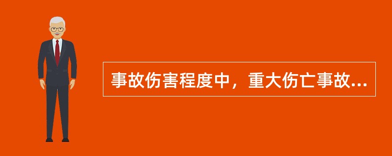 事故伤害程度中，重大伤亡事故是指一次死亡（　　）。