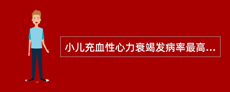 小儿充血性心力衰竭发病率最高的年龄段是（　　）。