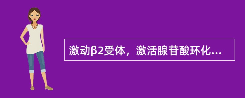 激动β2受体，激活腺苷酸环化酶，使细胞内的环酸腺苷（cAMP）含量增加，游离钙减少，使支气管平滑肌舒张的药物是（　　）。