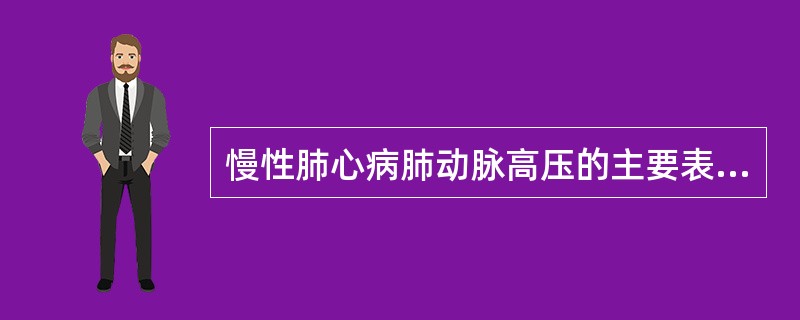 慢性肺心病肺动脉高压的主要表现是