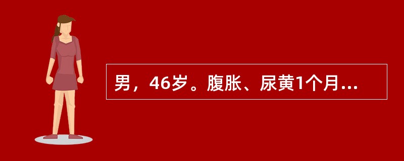 男，46岁。腹胀、尿黄1个月。反复肝功能异常10余年。查体：面色晦暗，巩膜黄染，肝掌及蜘蛛痣（＋），移动性浊音（＋）。实验室检查：ALT180U/L，TBIL37μmol/L，PTA60％。肝脏最可能