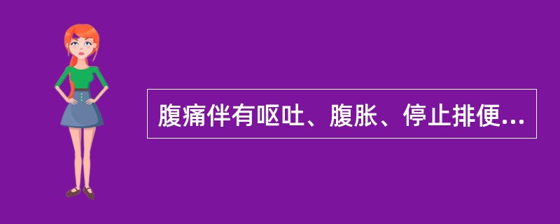 腹痛伴有呕吐、腹胀、停止排便排气的疾病是（　　）。