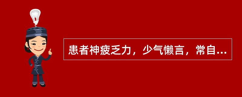 患者神疲乏力，少气懒言，常自汗出，头晕目眩，舌淡苔白，脉虚无力。其证候是（　　）。