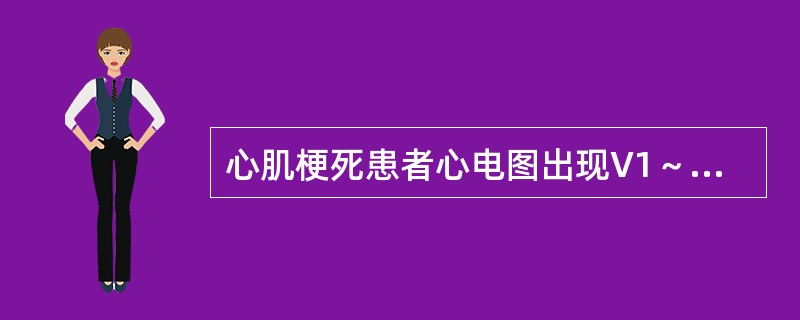 心肌梗死患者心电图出现V1～6导联ST段抬高，T波倒置，其定位诊断是（　　）。