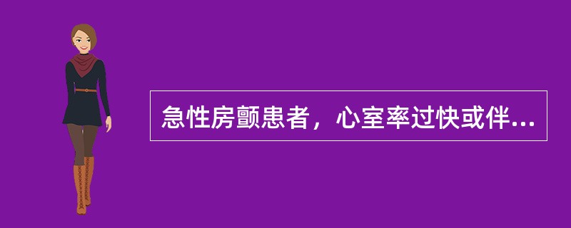 急性房颤患者，心室率过快或伴有心功能不全治疗时首选的药物是