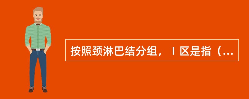 按照颈淋巴结分组，Ⅰ区是指（　　）。