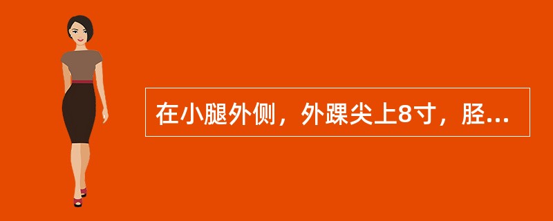 在小腿外侧，外踝尖上8寸，胫骨前肌外缘；条口旁开1寸的穴位是