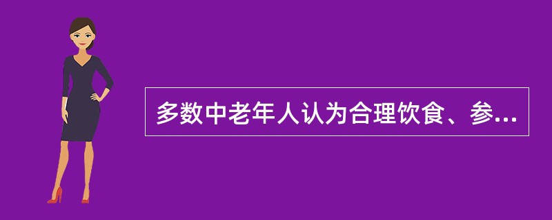 多数中老年人认为合理饮食、参加体育运动很有必要，就是不知道如何合理营养、运动没有场所，则应