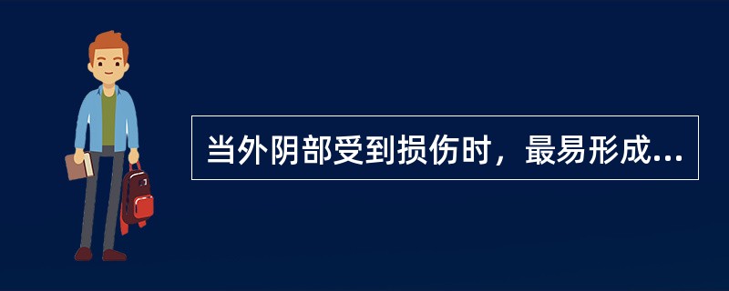 当外阴部受到损伤时，最易形成血肿的部位是（　　）。