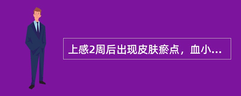 上感2周后出现皮肤瘀点，血小板检查为30×109/L，骨髓象示骨髓巨核细胞数量轻度增加，巨核细胞发育成熟障碍。现斑色暗淡，多散在出现，时起时消，过劳则加重，心悸，气短，头晕目眩，食欲不振，面色苍白，舌