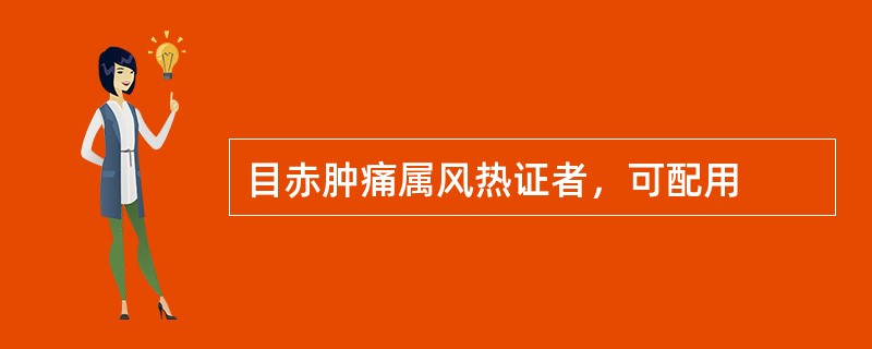 目赤肿痛属风热证者，可配用