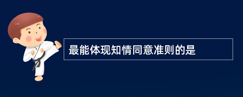 最能体现知情同意准则的是