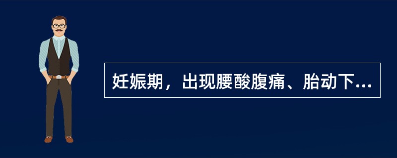 妊娠期，出现腰酸腹痛、胎动下坠，或阴道少量流血者，应诊为