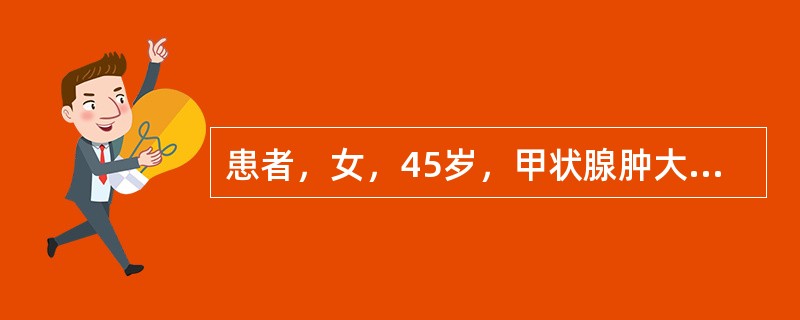 患者，女，45岁，甲状腺肿大20年，呈漫肿，无痛，随喜怒而消长，属中医