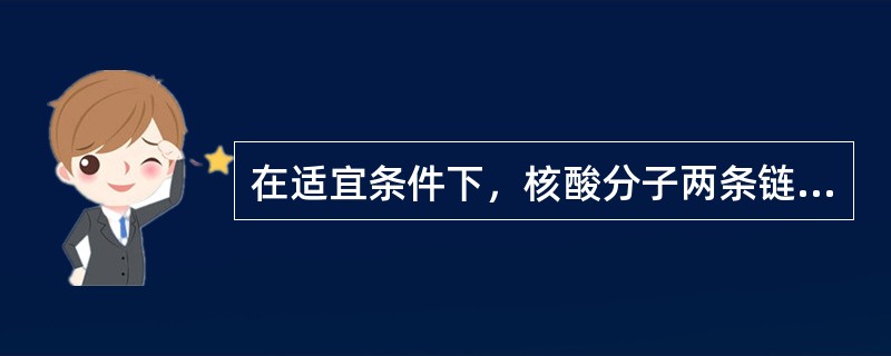 在适宜条件下，核酸分子两条链通过杂交作用重新缔合成双螺旋，取决于（　　）。