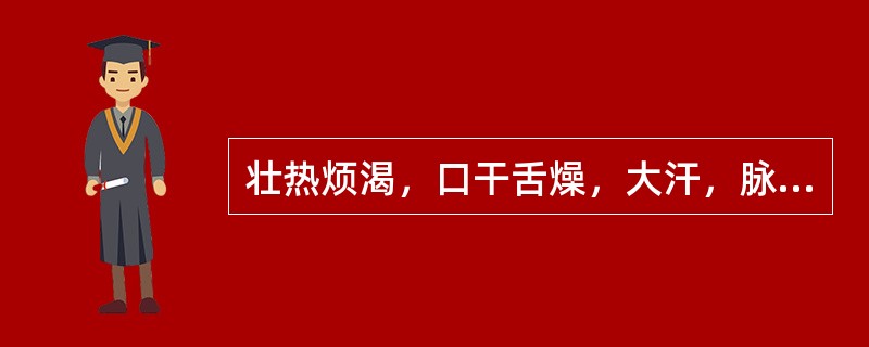 壮热烦渴，口干舌燥，大汗，脉洪大有力。治疗当首选的是（　　）。