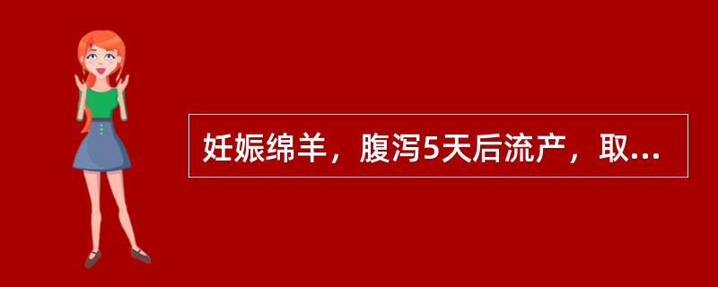 妊娠绵羊，腹泻5天后流产，取病料接种麦康凯琼脂长出无色菌落，菌落涂片，革兰氏染色镜检见红色中等大小杆菌。该病最可能的病原是（　　）。