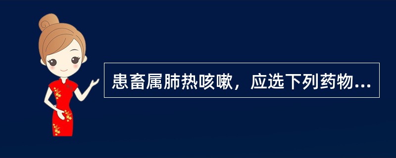 患畜属肺热咳嗽，应选下列药物中的哪类（　　）。