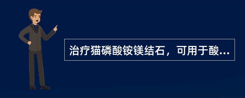 治疗猫磷酸铵镁结石，可用于酸化尿液的药物是（　　）。