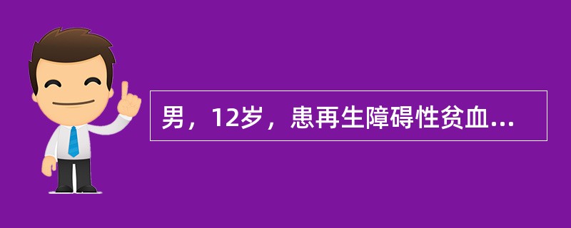 男，12岁，患再生障碍性贫血半年，因重度贫血，需要反复输血。应输注的血液成分是（　　）。