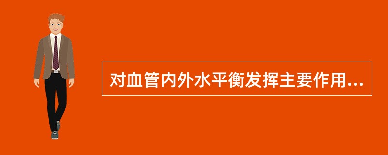 对血管内外水平衡发挥主要作用的是（　　）。