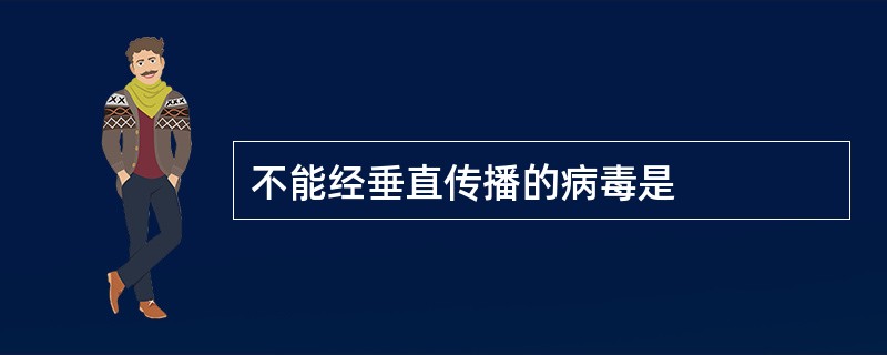 不能经垂直传播的病毒是