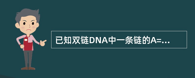 已知双链DNA中一条链的A=25％，C=35％，其互补链的碱基组成应是
