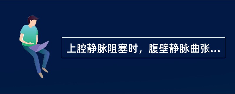 上腔静脉阻塞时，腹壁静脉曲张的血流方向为