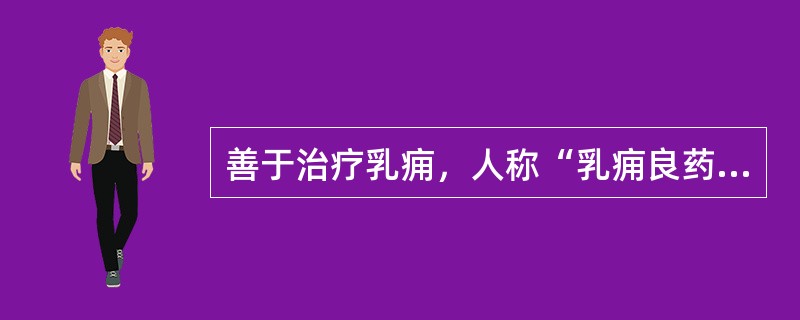 善于治疗乳痈，人称“乳痈良药，通淋妙品”的药物是