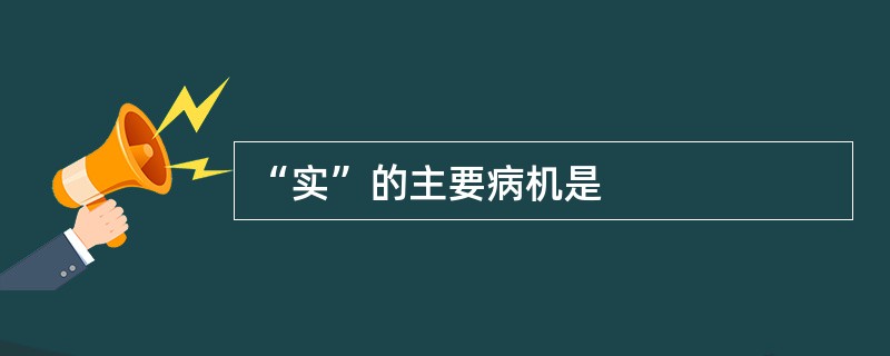 “实”的主要病机是