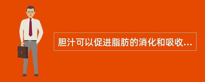 胆汁可以促进脂肪的消化和吸收，主要是由于它含有