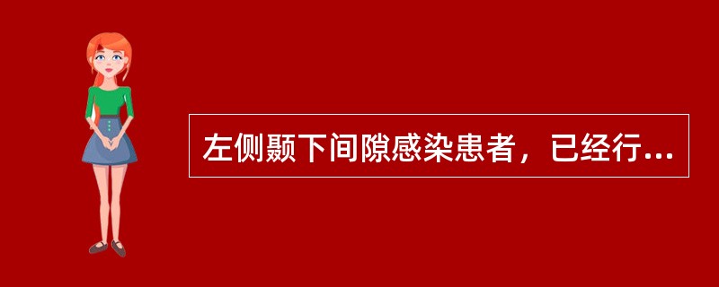 左侧颞下间隙感染患者，已经行颞部及下颌下区切口的上、下贯通式切开引流术，流出大量脓性分泌物，应选择的引流方式是