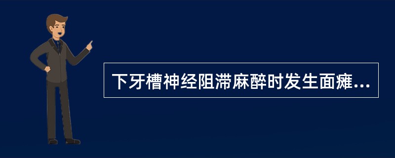 下牙槽神经阻滞麻醉时发生面瘫的主要原因是