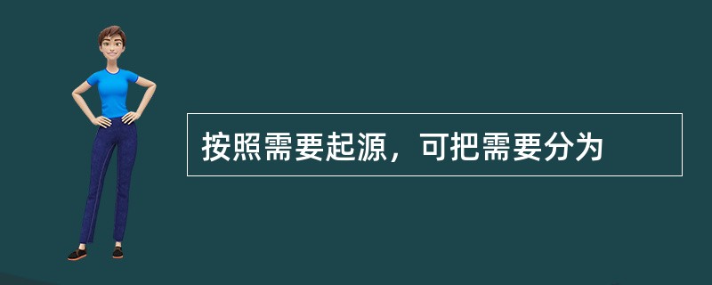 按照需要起源，可把需要分为