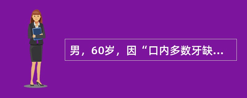 男，60岁，因“口内多数牙缺失，要求修复”来就诊，患者端坐在治疗椅上，在检查中发现患者口腔在不说话、不咀嚼、不吞咽时，上下颌牙列脱离接触，此时患者下颌所处的位置是