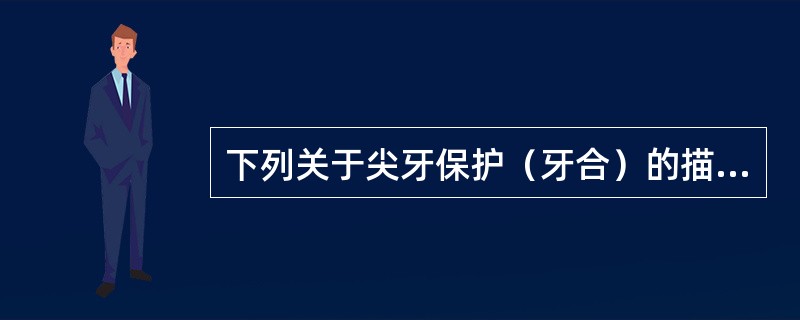 下列关于尖牙保护（牙合）的描述中，正确的是