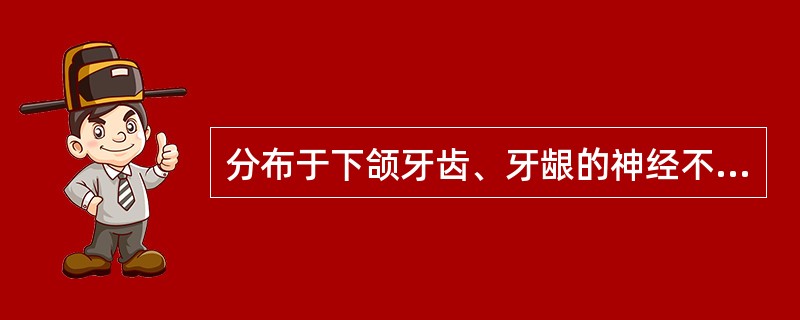 分布于下颌牙齿、牙龈的神经不包括
