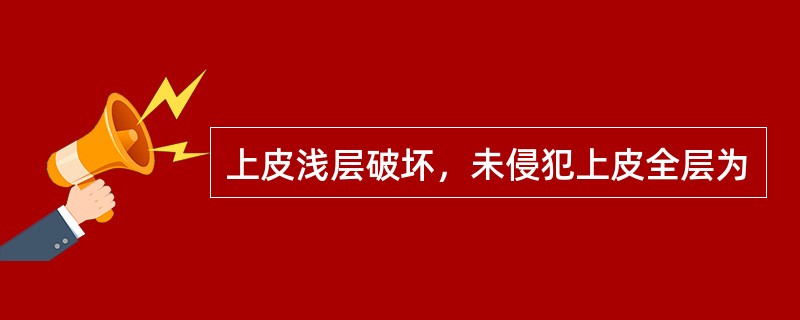 上皮浅层破坏，未侵犯上皮全层为 